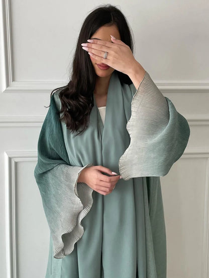 Open Front Abaya Flare Sleeve Casual Kaftans Maxi dress