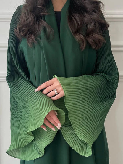 Open Front Abaya Flare Sleeve Casual Kaftans Maxi dress