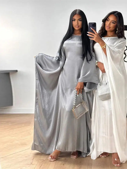 Summer Satin Batwing Abaya Maxi Kaftan Caftan ne