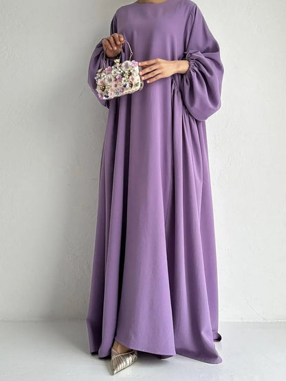 Solid s s Abayas Kaftan