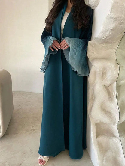 Open Front Abaya Flare Sleeve Casual Kaftans Maxi dress