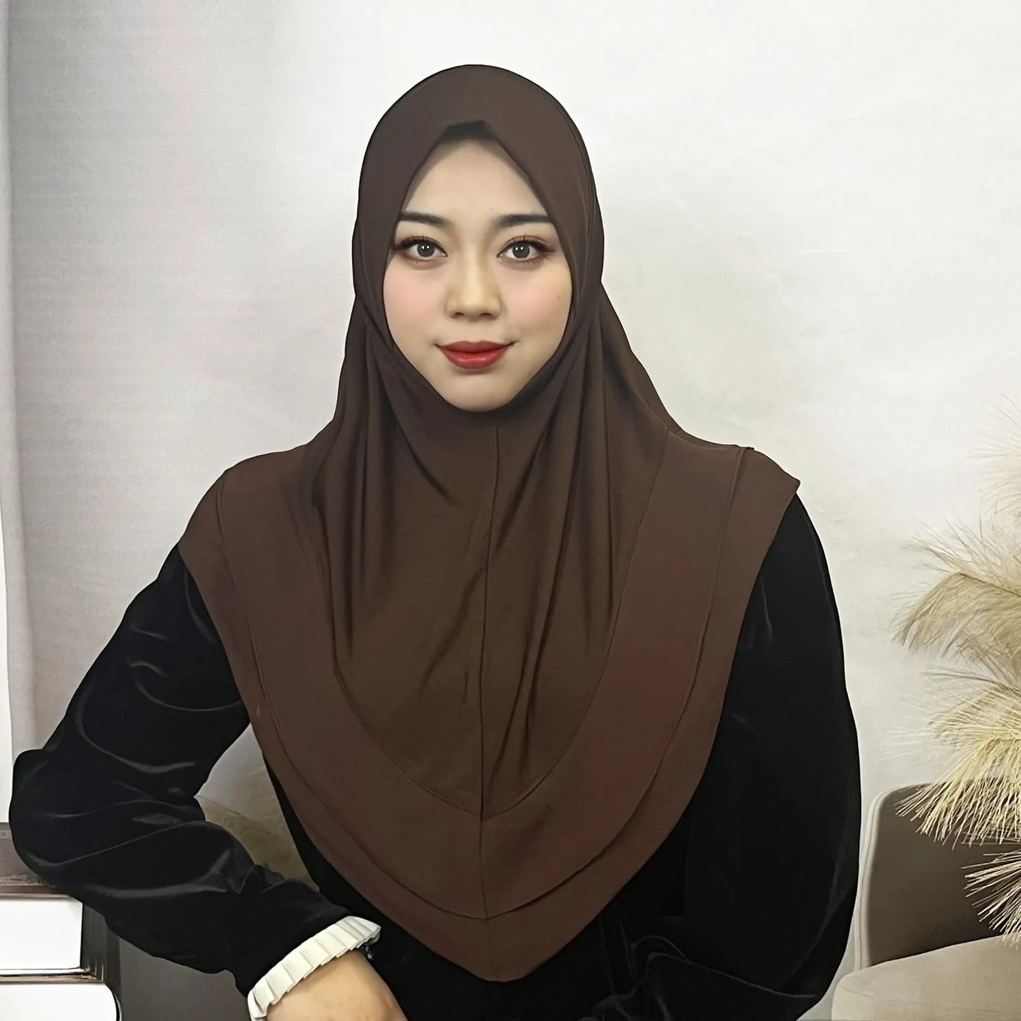 Hijab ern 's Turban Scarf Solid Color Multi-Color Crystal Linen Double Layer Chiffon Hijab Hat
