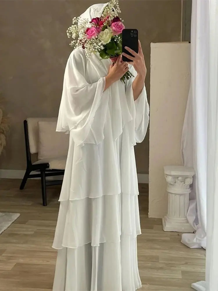 Summer Open Chiffon Kimono Abaya Luxury Set
