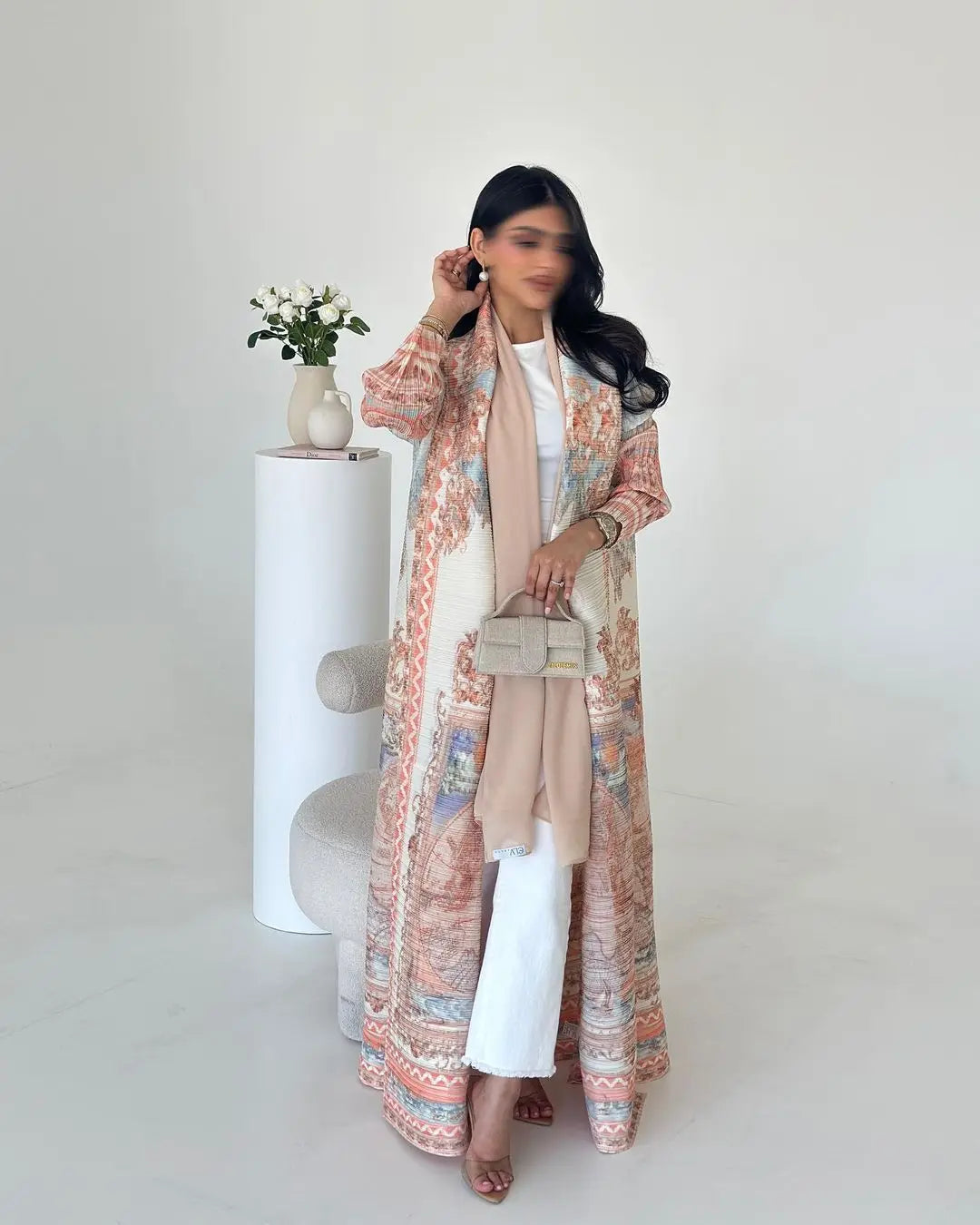 Abaya Vintage Printed Cardigan Loose Large Size Luxury Spring