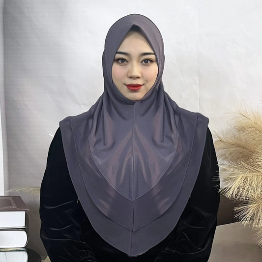 Hijab ern 's Turban Scarf Solid Color Multi-Color Crystal Linen Double Layer Chiffon Hijab Hat