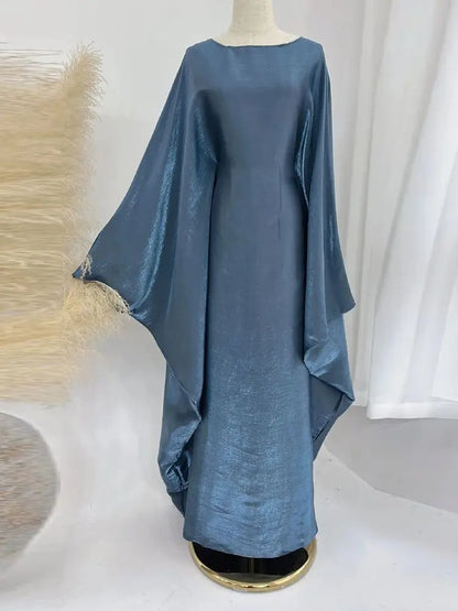 Summer Satin Batwing Abaya Maxi Kaftan Caftan ne