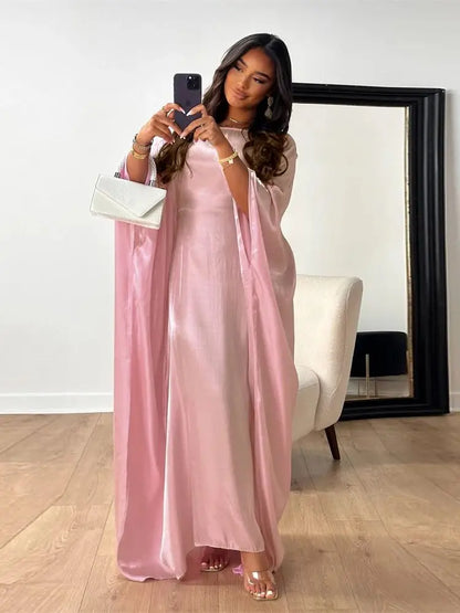 Summer Satin Batwing Abaya Maxi Kaftan Caftan ne