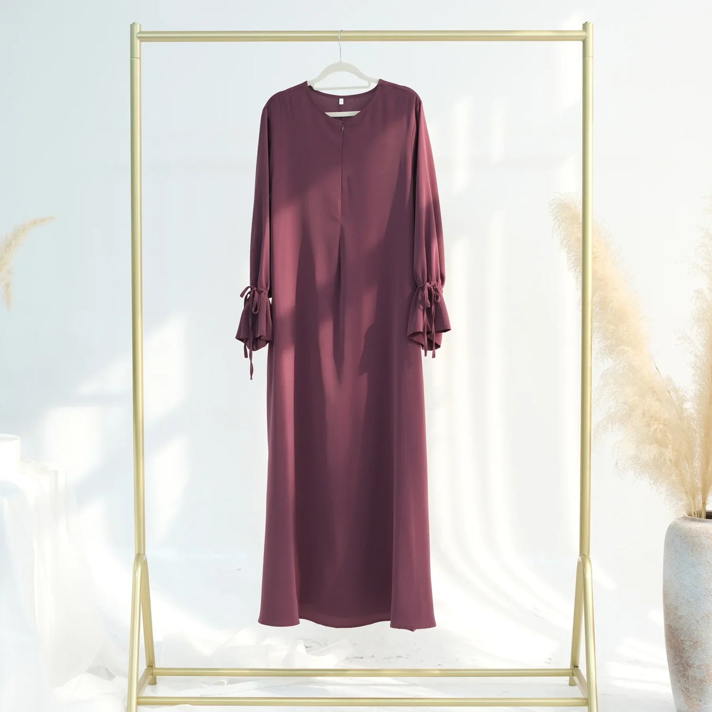 Plain Black Abaya drawstring Maxi Kaftan Kebaya Caftan