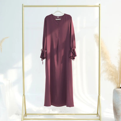 Plain Black Abaya drawstring Maxi Kaftan Kebaya Caftan