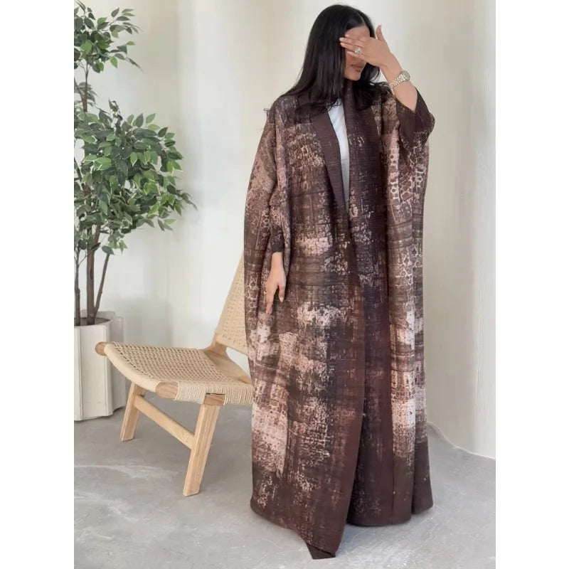 Abaya Vintage Printed Cardigan Loose Large Size Luxury Spring