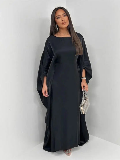 Summer Satin Batwing Abaya Maxi Kaftan Caftan ne