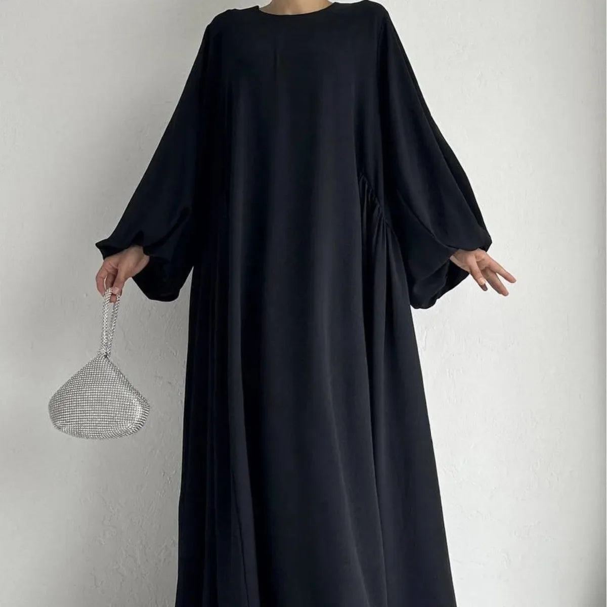 Solid s s Abayas Kaftan