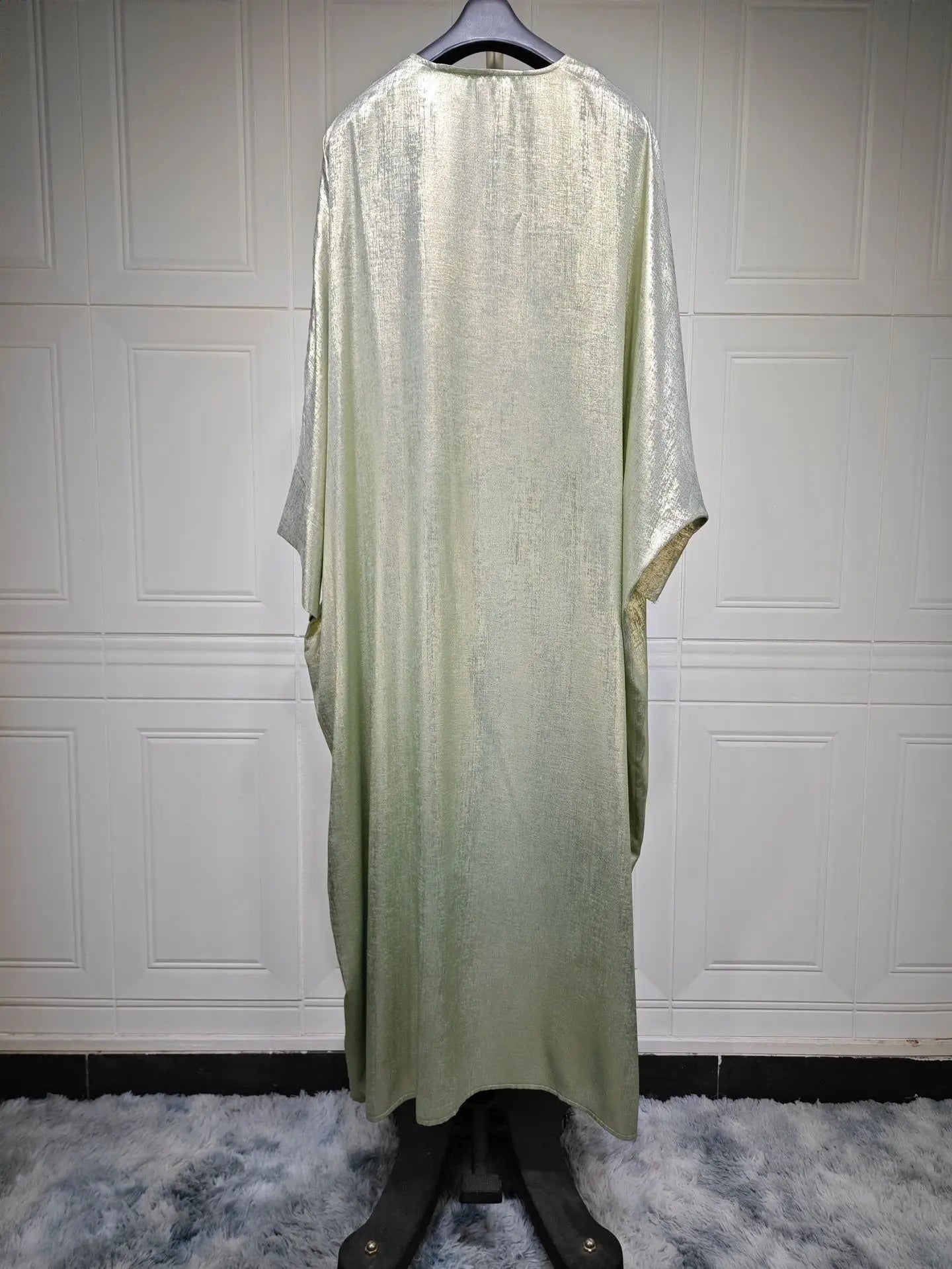 Shiny Party Abaya Batwing Satin Open Kimono Luxury Abayas Kaftan