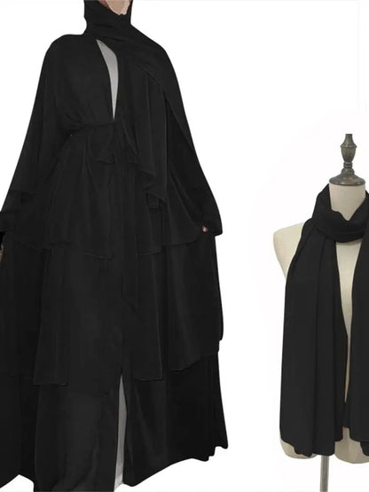 Summer Open Chiffon Kimono Abaya Luxury Set
