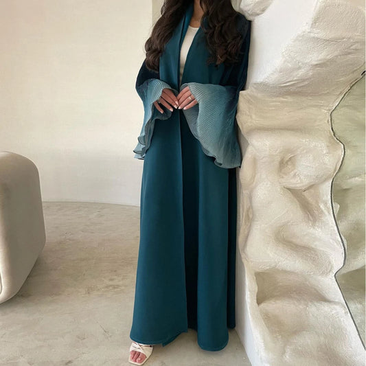 Open Front Abaya Flare Sleeve Casual Kaftans Maxi dress