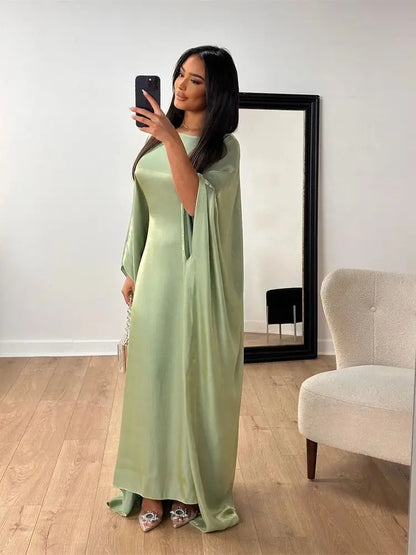 Summer Satin Batwing Abaya Maxi Kaftan Caftan ne
