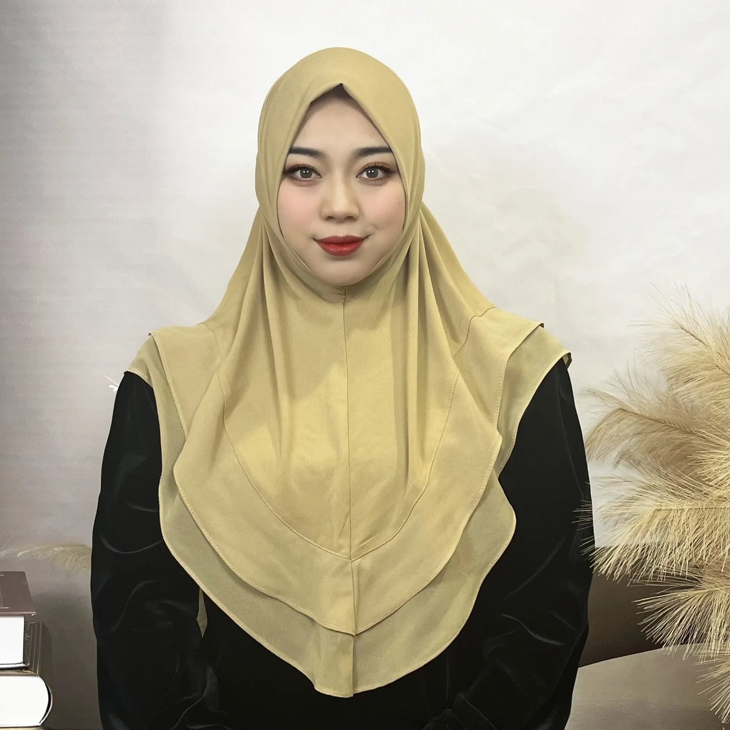 Hijab ern 's Turban Scarf Solid Color Multi-Color Crystal Linen Double Layer Chiffon Hijab Hat