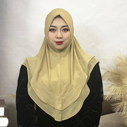 Hijab ern 's Turban Scarf Solid Color Multi-Color Crystal Linen Double Layer Chiffon Hijab Hat