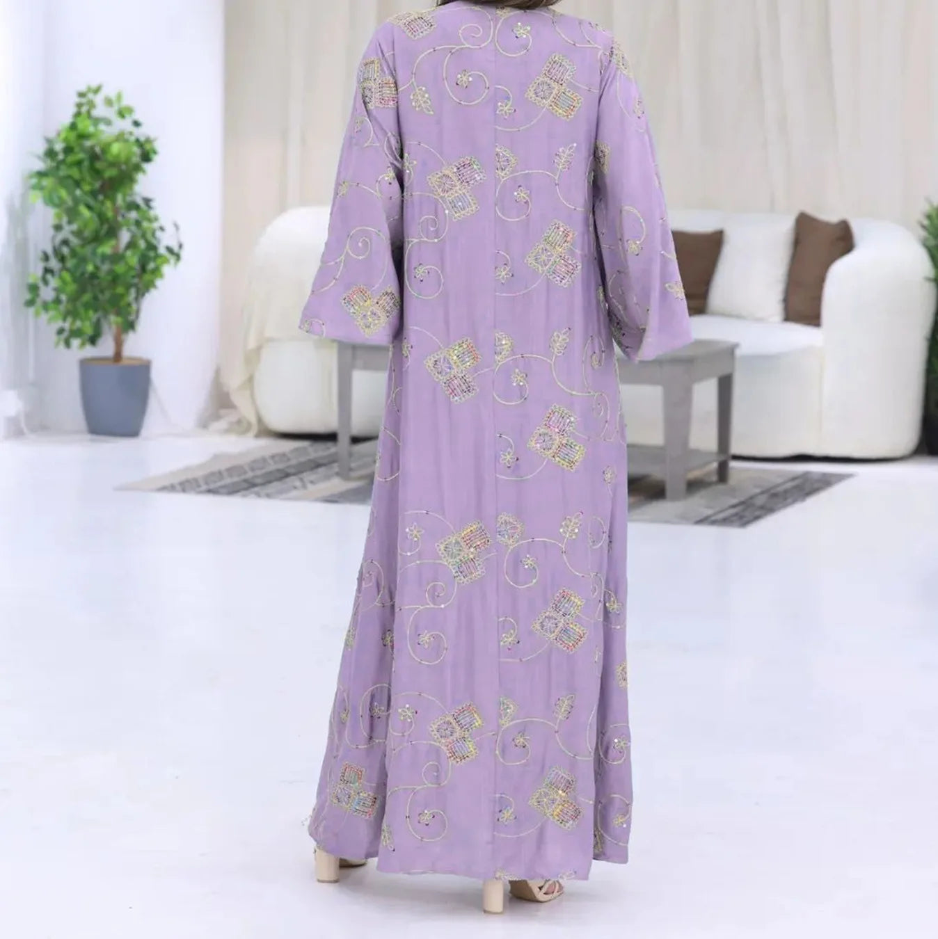 Embroidery Sequins Abaya Maxi Kaftan Party Caftan Party es