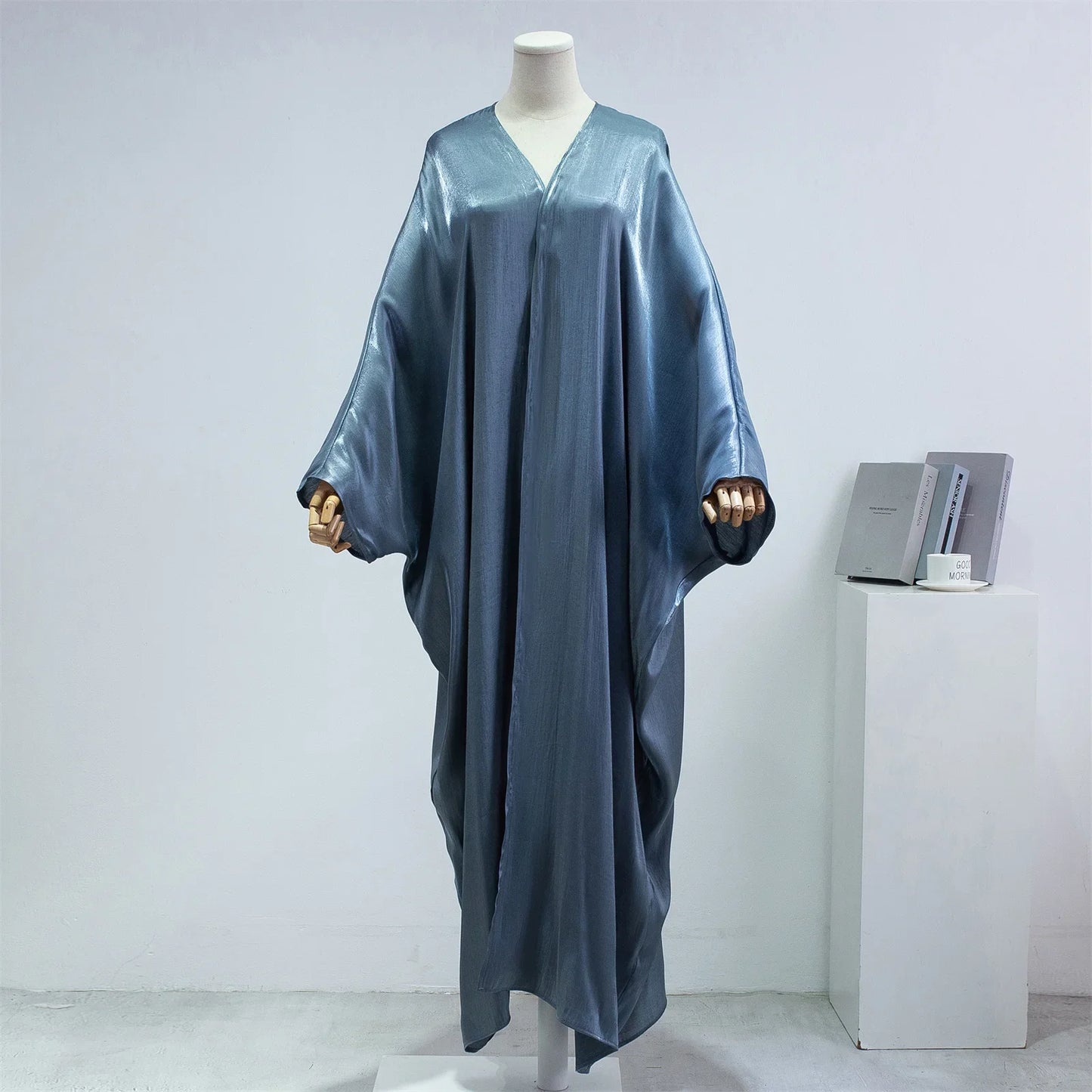 Open Front Abayas – Smocking Sleeve Kaftan Cardigan Coat Style