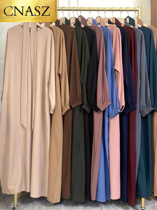 Moroccan Kaftan Solid Color Gulf Abayas Long