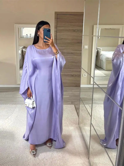 Summer Satin Batwing Abaya Maxi Kaftan Caftan ne