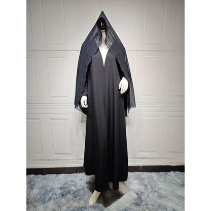 Abaya Black Gray Open Abayas With Hijab Outfit Kaftan Kebaya Cardigan