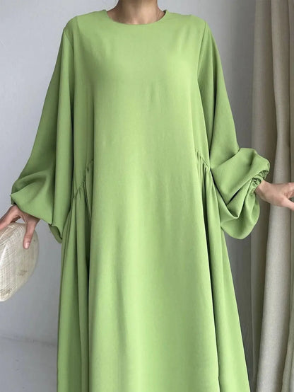 Solid s s Abayas Kaftan