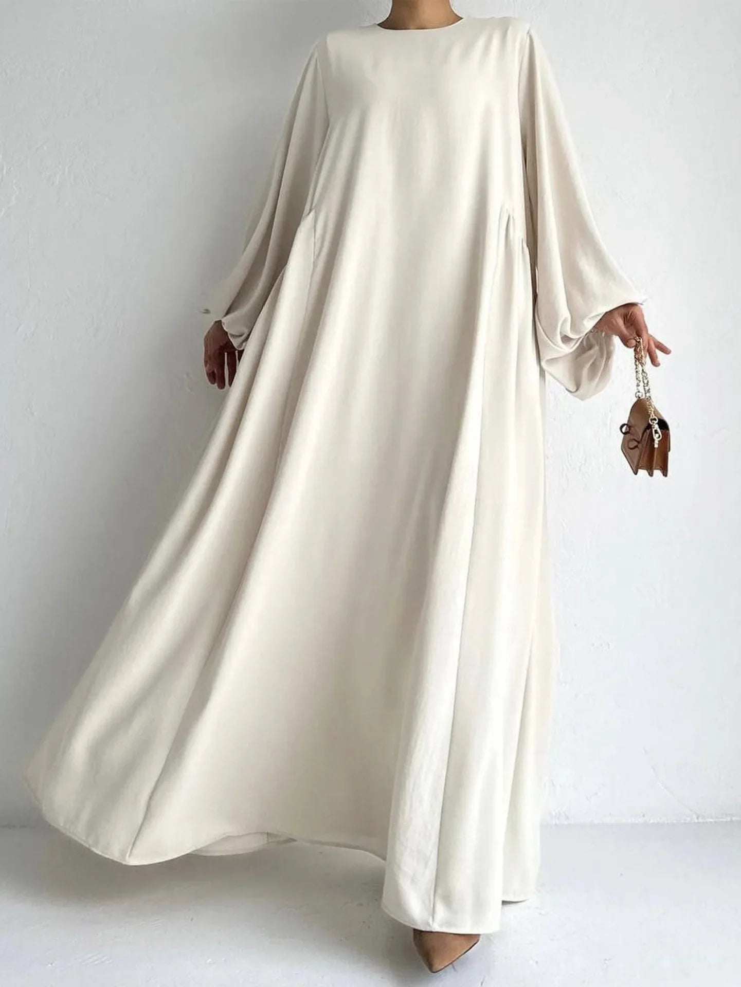 Solid s s Abayas Kaftan