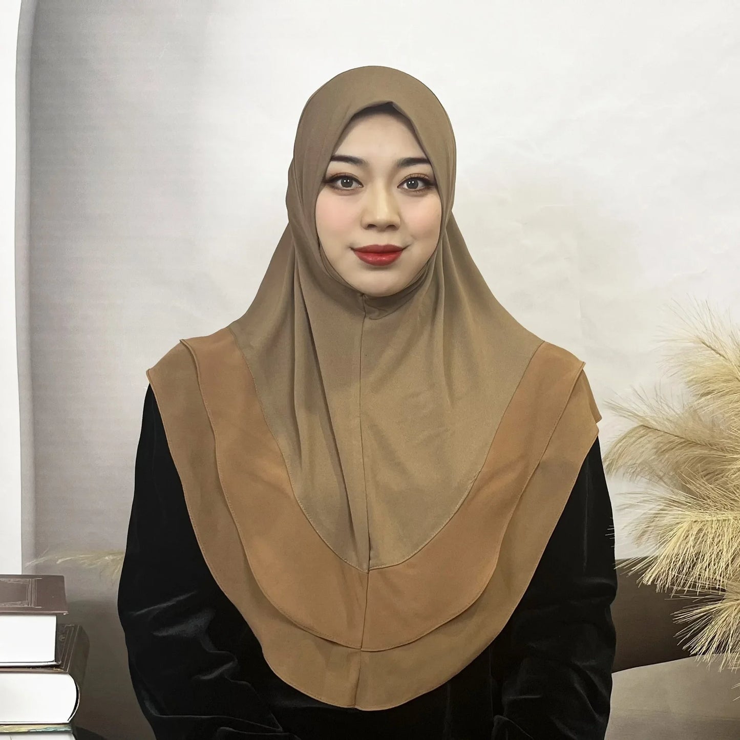 Hijab ern 's Turban Scarf Solid Color Multi-Color Crystal Linen Double Layer Chiffon Hijab Hat