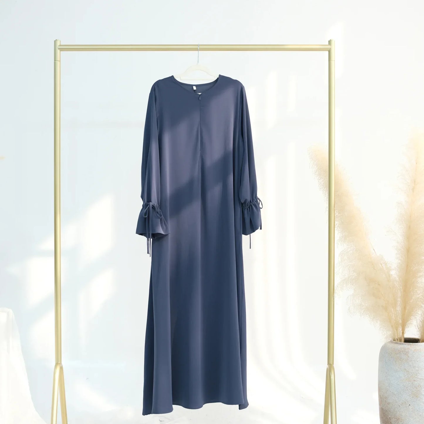 Plain Black Abaya drawstring Maxi Kaftan Kebaya Caftan