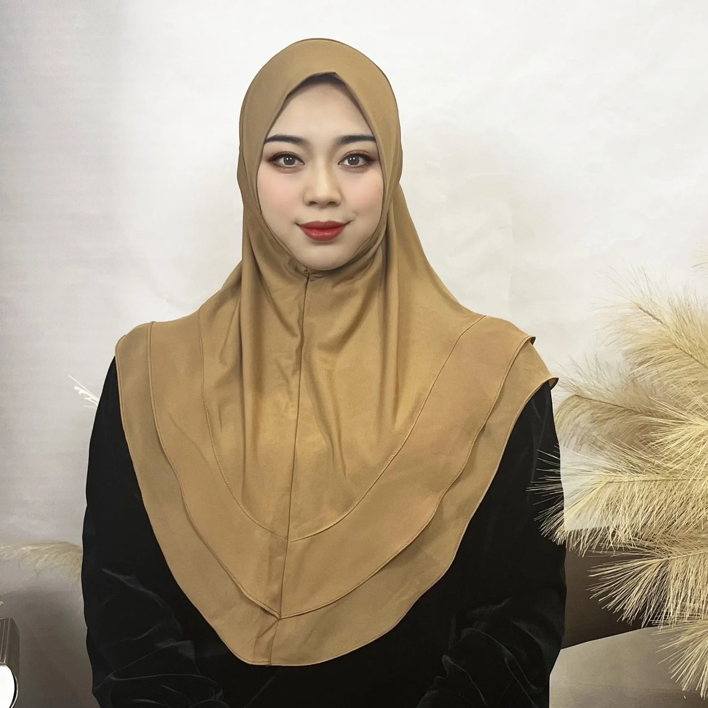 Hijab ern 's Turban Scarf Solid Color Multi-Color Crystal Linen Double Layer Chiffon Hijab Hat