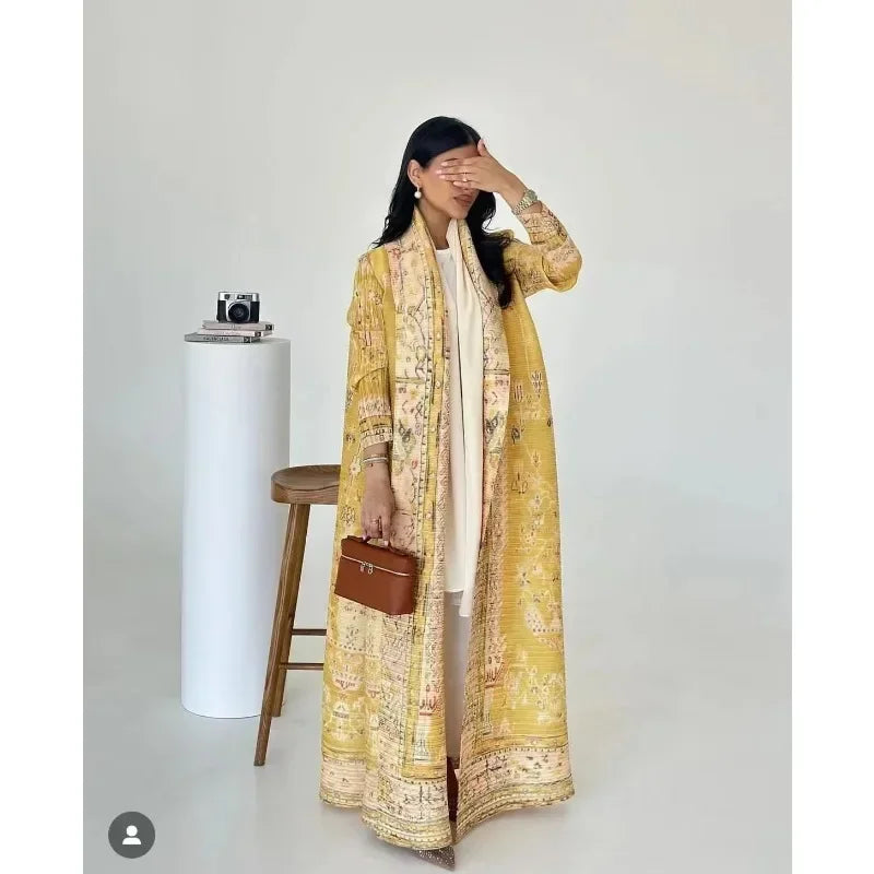 Abaya Vintage Printed Cardigan Loose Large Size Luxury Spring