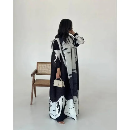 Abaya Vintage Printed Cardigan Loose Large Size Luxury Spring