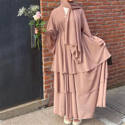Summer Open Chiffon Kimono Abaya Luxury Set