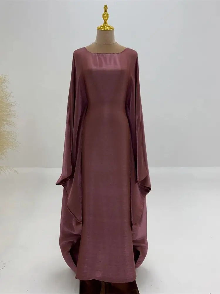 Summer Satin Batwing Abaya Maxi Kaftan Caftan ne