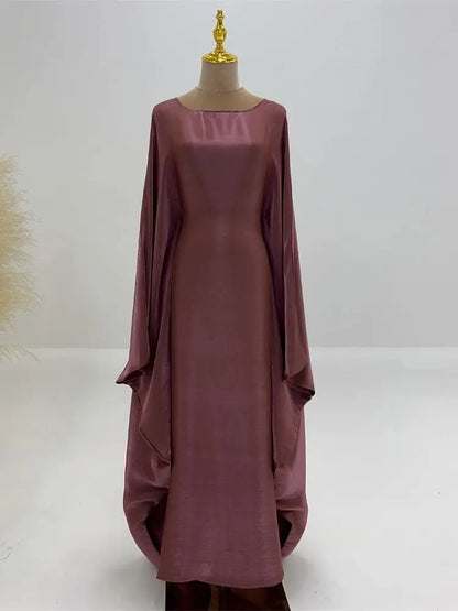 Summer Satin Batwing Abaya Maxi Kaftan Caftan ne