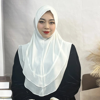 Hijab ern 's Turban Scarf Solid Color Multi-Color Crystal Linen Double Layer Chiffon Hijab Hat