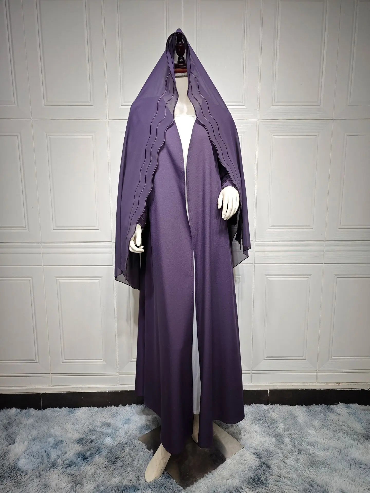 Abaya Black Gray Open Abayas With Hijab Outfit Kaftan Kebaya Cardigan