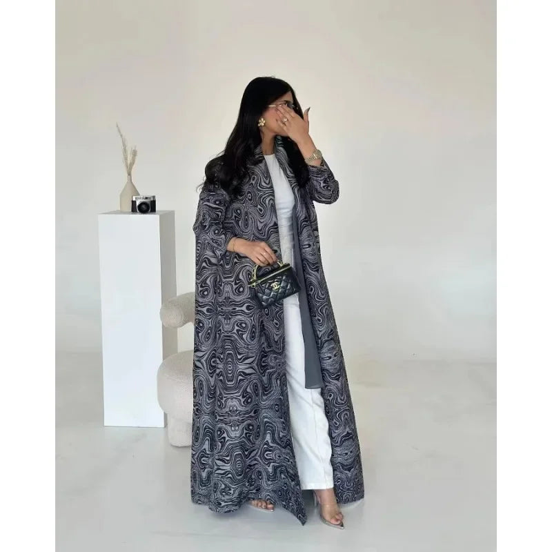 Abaya Vintage Printed Cardigan Loose Large Size Luxury Spring