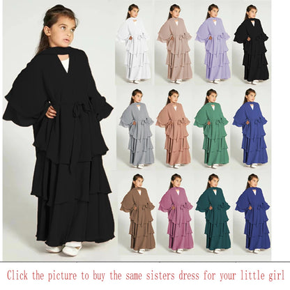 Summer Open Chiffon Kimono Abaya Luxury Set