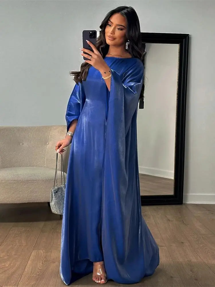 Summer Satin Batwing Abaya Maxi Kaftan Caftan ne
