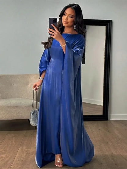 Summer Satin Batwing Abaya Maxi Kaftan Caftan ne
